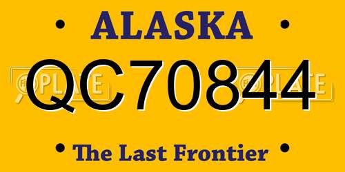 QC70844 Alaska License Plate