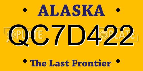 QC7D422 Alaska License Plate