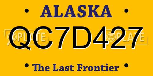 QC7D427 Alaska License Plate