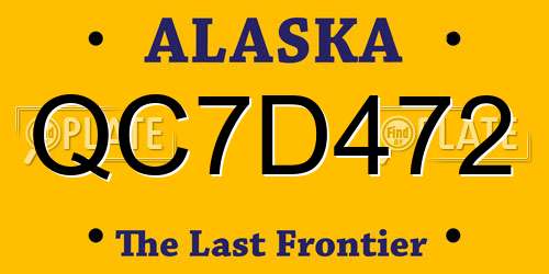 QC7D472 Alaska License Plate