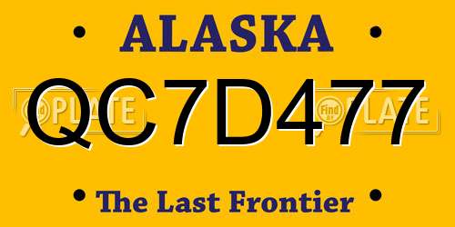 QC7D477 Alaska License Plate