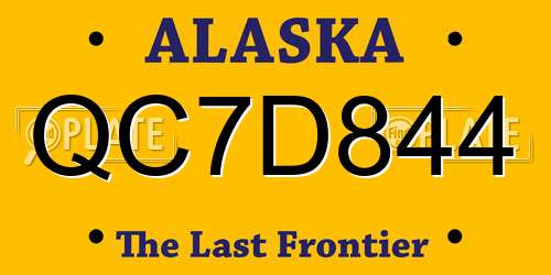 QC7D844 Alaska License Plate