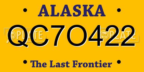 QC7O422 Alaska License Plate