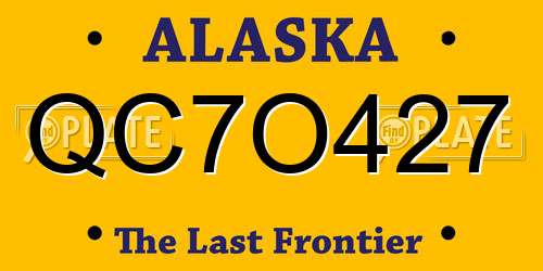 QC7O427 Alaska License Plate