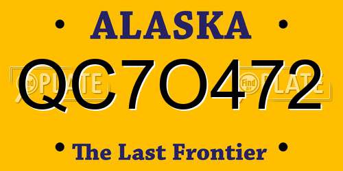 QC7O472 Alaska License Plate
