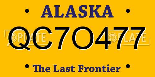 QC7O477 Alaska License Plate
