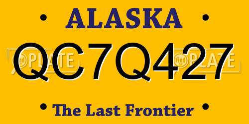 QC7Q427 Alaska License Plate