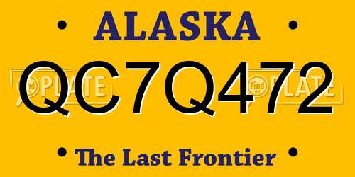 QC7Q472 Alaska License Plate