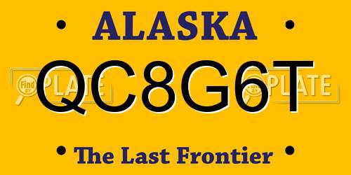QC8G6T Alaska License Plate