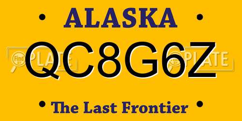QC8G6Z Alaska License Plate