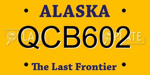 QCB602 Alaska License Plate