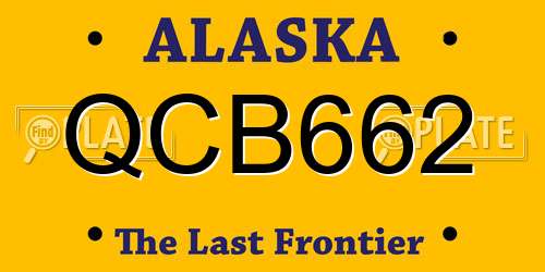 QCB662 Alaska License Plate