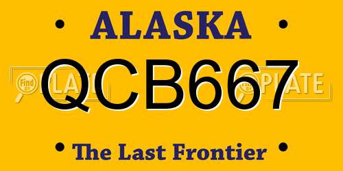 QCB667 Alaska License Plate