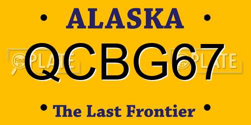 QCBG67 Alaska License Plate