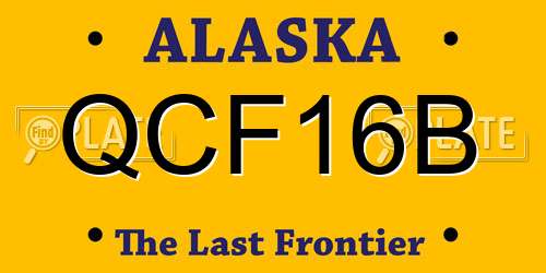 QCF16B Alaska License Plate