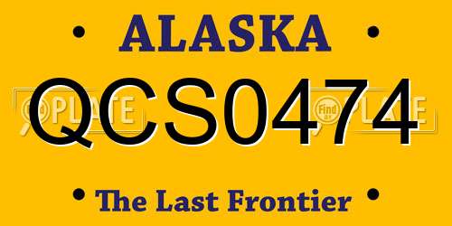 QCS0474 Alaska License Plate