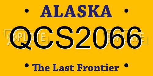 QCS2066 Alaska License Plate