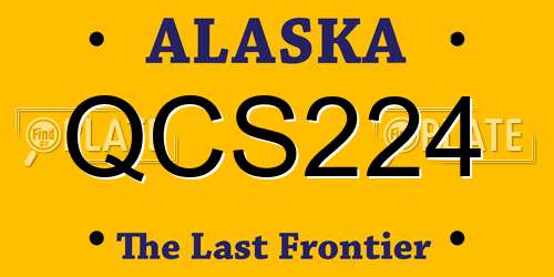 QCS224 Alaska License Plate