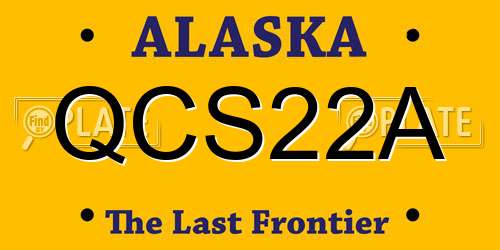 QCS22A Alaska License Plate