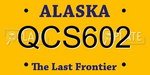 QCS602 Alaska License Plate