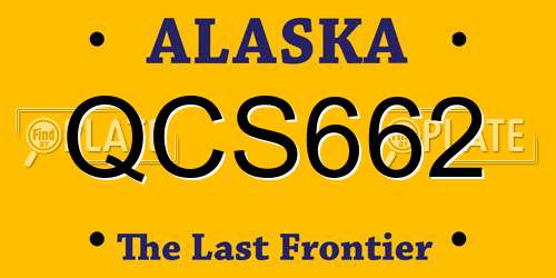 QCS662 Alaska License Plate