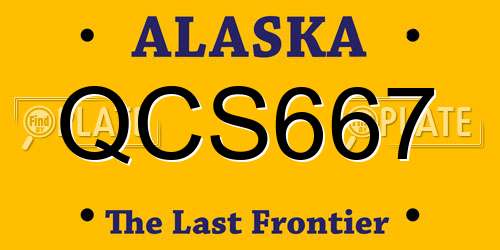 QCS667 Alaska License Plate