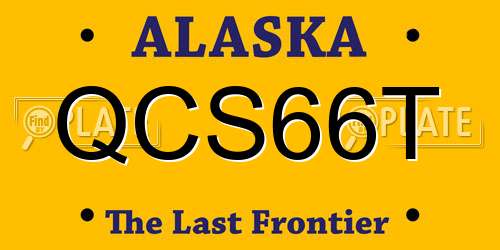 QCS66T Alaska License Plate