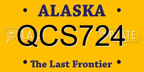 QCS724 Alaska License Plate