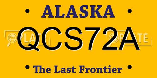 QCS72A Alaska License Plate