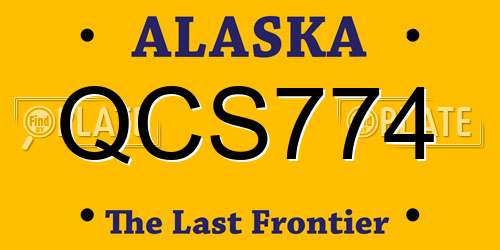 QCS774 Alaska License Plate