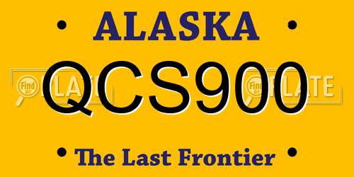 QCS900 Alaska License Plate