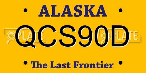 QCS90D Alaska License Plate