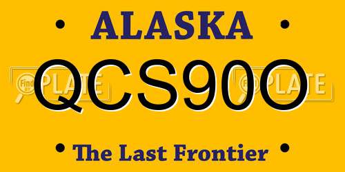 QCS90O Alaska License Plate