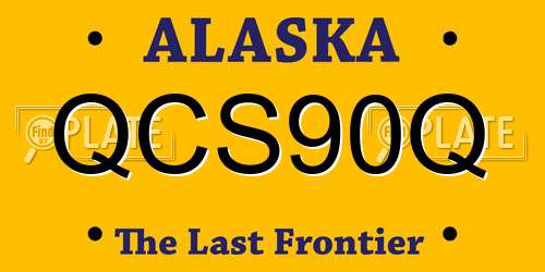 QCS90Q Alaska License Plate