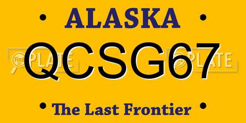 QCSG67 Alaska License Plate