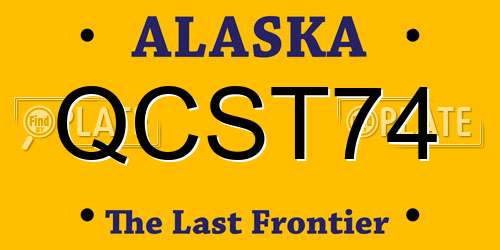 QCST74 Alaska License Plate