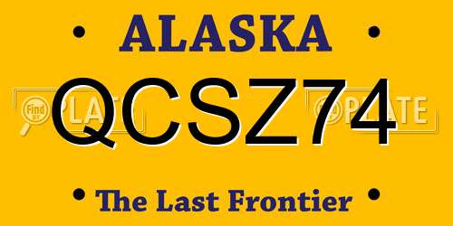 QCSZ74 Alaska License Plate
