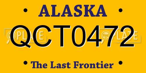 QCT0472 Alaska License Plate