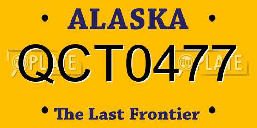 QCT0477 Alaska License Plate