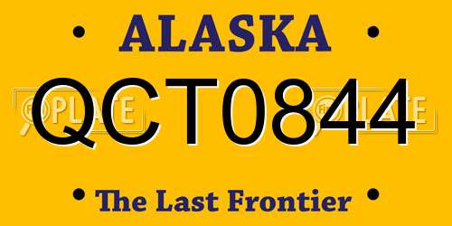 QCT0844 Alaska License Plate