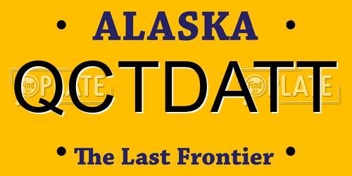 QCTDATT Alaska License Plate