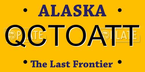 QCTOATT Alaska License Plate