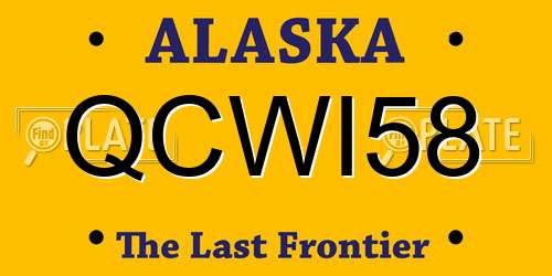 QCWI58 Alaska License Plate