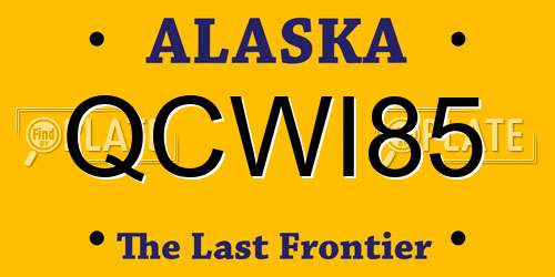 QCWI85 Alaska License Plate