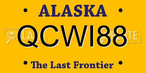 QCWI88 Alaska License Plate