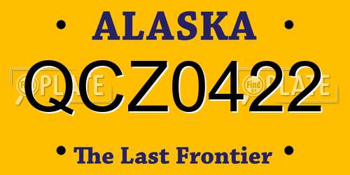 QCZ0422 Alaska License Plate