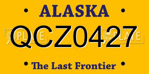 QCZ0427 Alaska License Plate