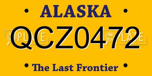 QCZ0472 Alaska License Plate