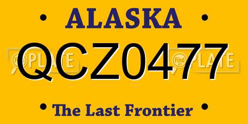 QCZ0477 Alaska License Plate