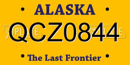 QCZ0844 Alaska License Plate